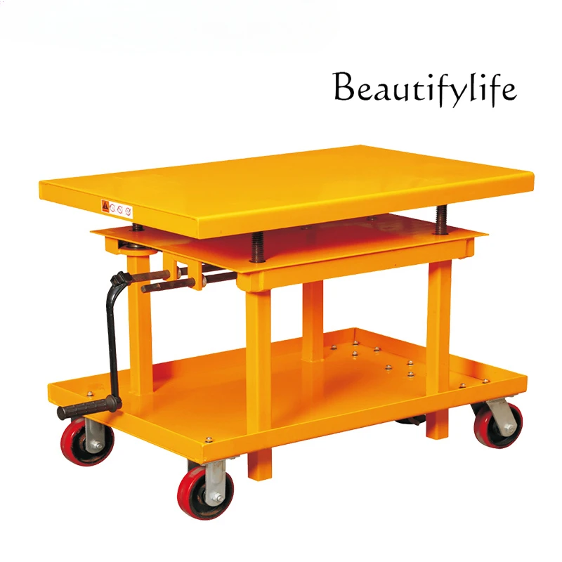 

Manual platform car Hand-cranked lifting gentle hydraulic car