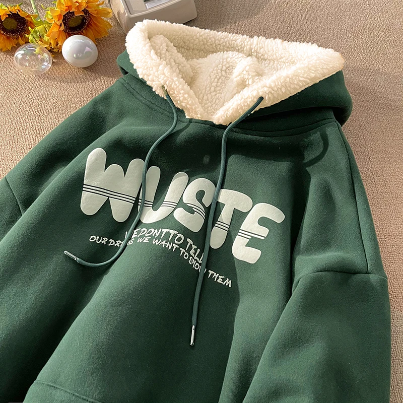 

Мужская зимняя утепленная флисовая куртка из овечьего вельвета, американский модный бренд, плотный верх, суперпопулярная одежда для пар в стиле INS