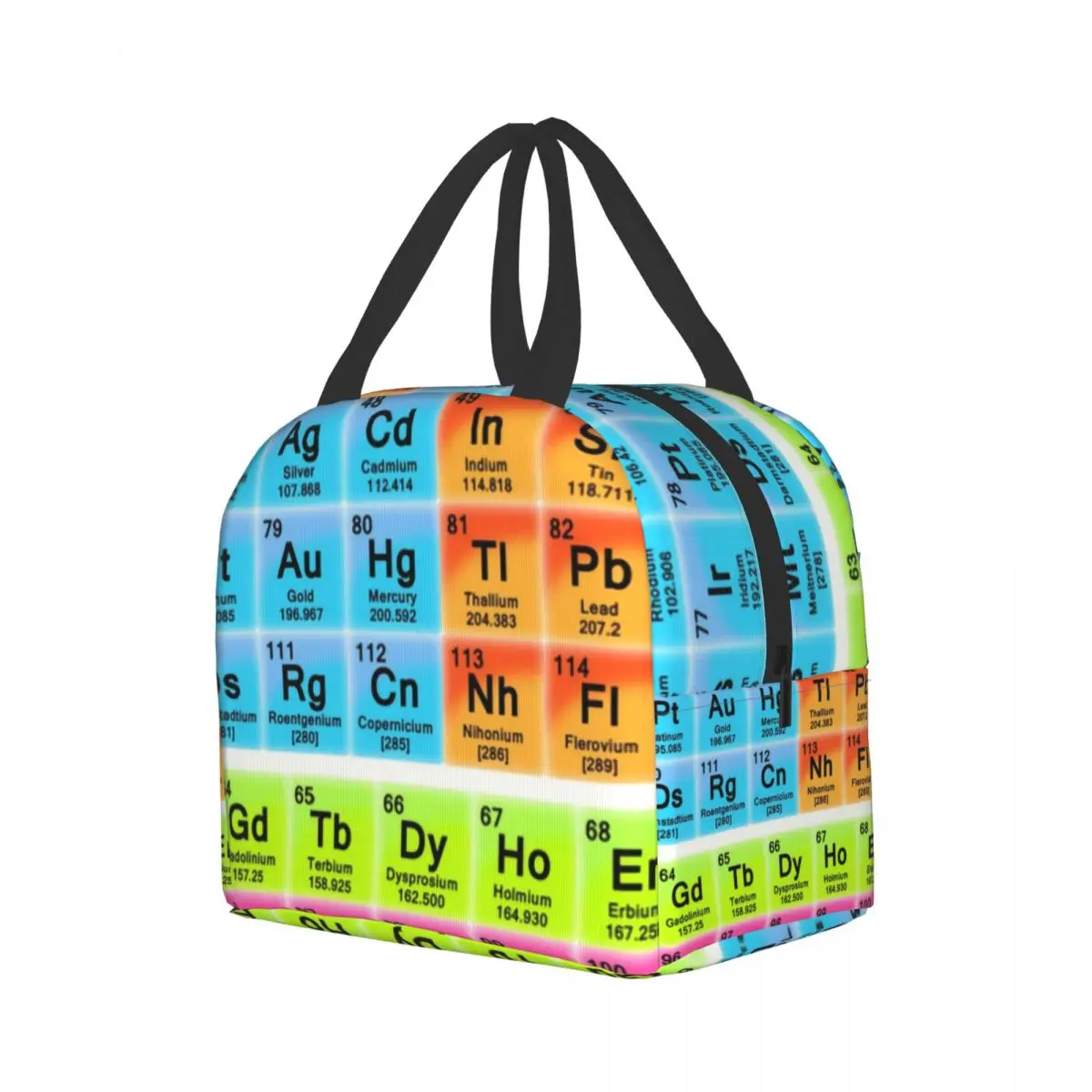 Periodic Table Elements Insulated Lunch Bags for Camping Travel Science Chemistry Chemical Waterproof Cooler Thermal Bento Box