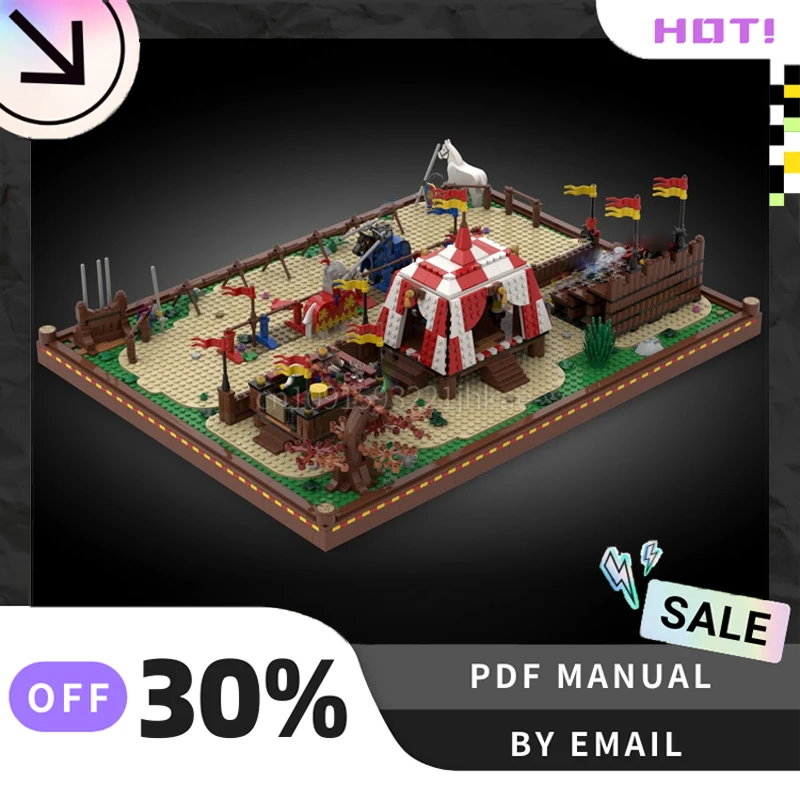 [1347PCS] 맞춤형 MOC Jousting Tourney 크리 에이 티브 빌딩 블록 세트 STEM 장난감 DIY 건설 모델 키트 생일 선물