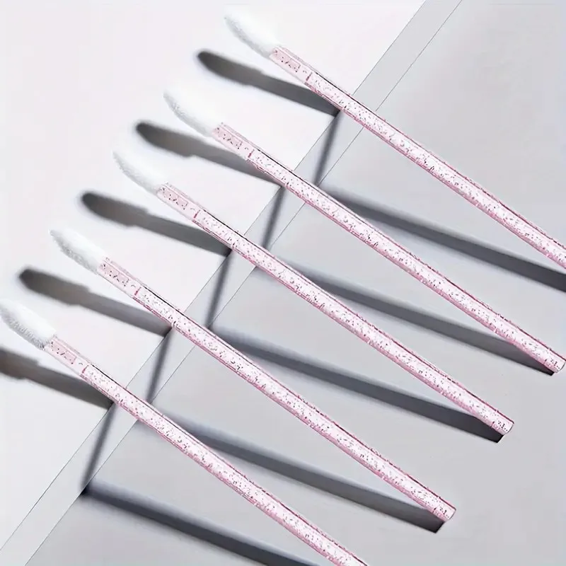 50個のクリスタルリップワンドアプリケーターブラシ、まつげエクステリムーバーと化粧機能付き