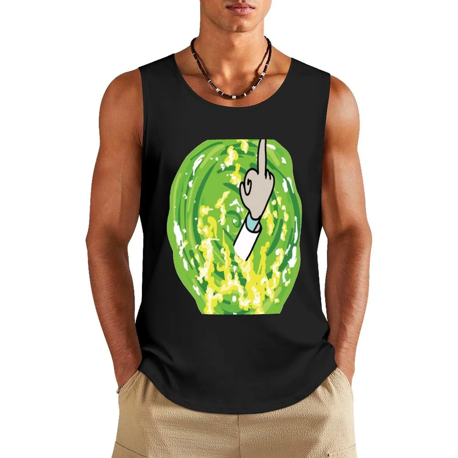 Rick Middle Finger For Men Women Tank Top basketball t-shirts for men Man summer clothes
