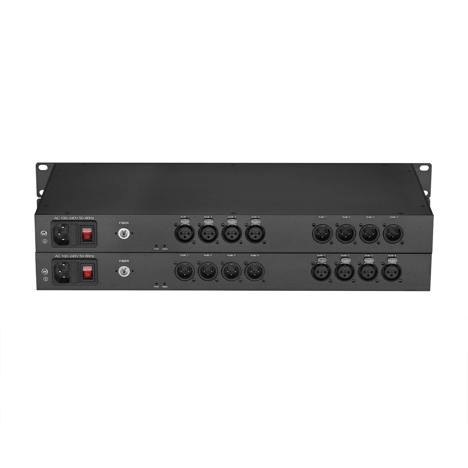 NEW Four Channels Bidirectional Xlr to Fiber Audio Extender Optical Fiber Transmission TX RX