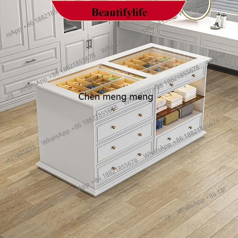 D5556 s6601 French studio cloakroom Nakajima island master bedroom double-sided combination drawer storage jewelry display cabin