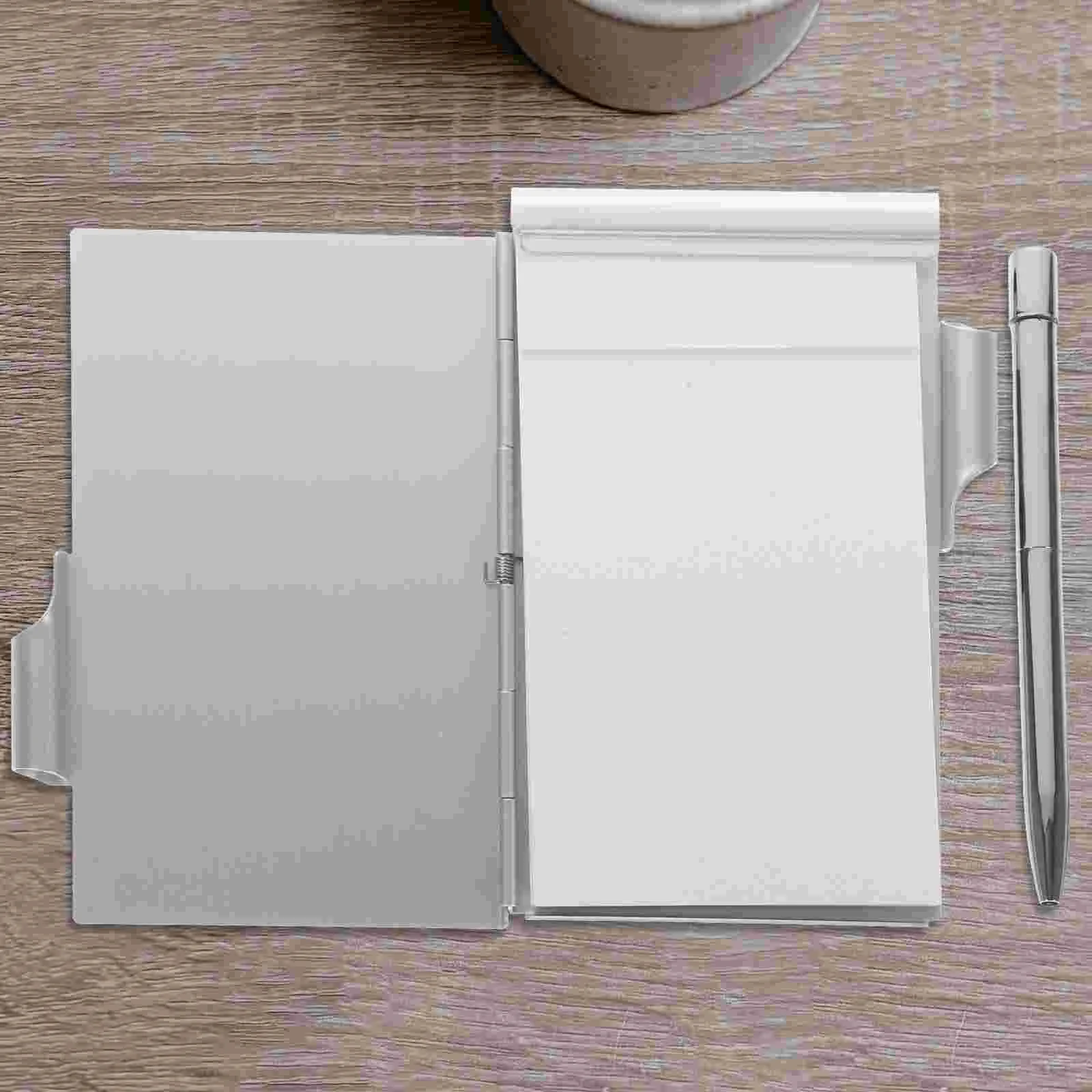 Metal Card Box Notebook Multi-function Planning Pads Notebooks Mini for Party Favors Write Notepad Pocket with Pen Shell Memo