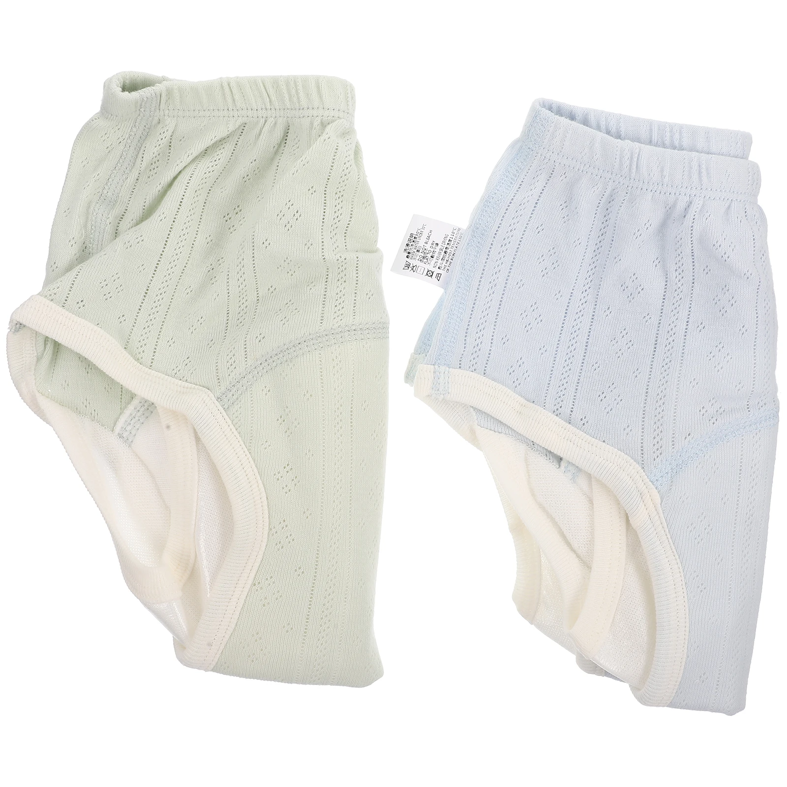 2 pçs respirável calças de treinamento do bebê algodão potty treinamento roupa interior à prova de vazamento calças de fraldas para crianças meninos meninas