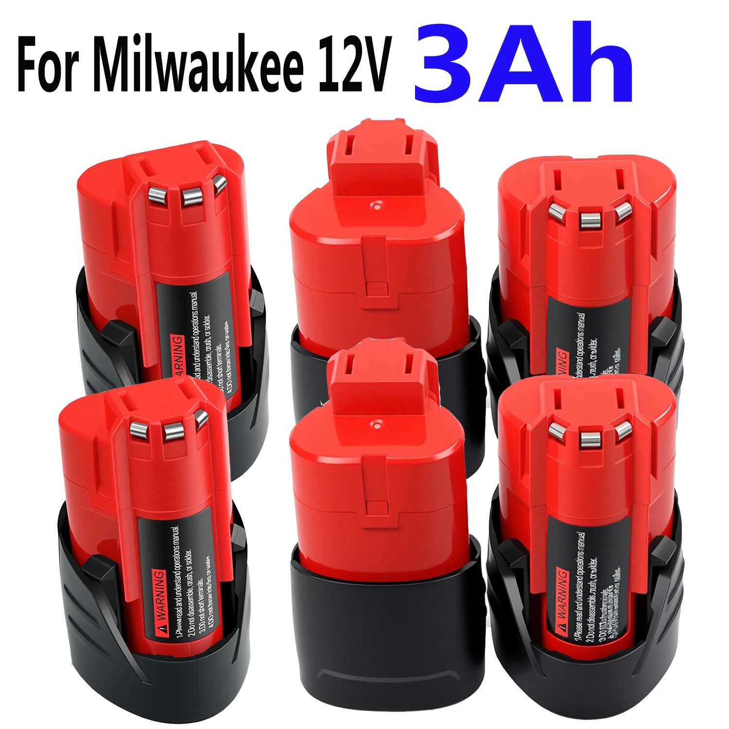 

Аккумулятор 12В для Milwaukee с встроенными защитными цепями, обеспечивающими безопасность, 3Ач, перезаряжаемый, 12-вольтовый, для беспроводных инструментов.