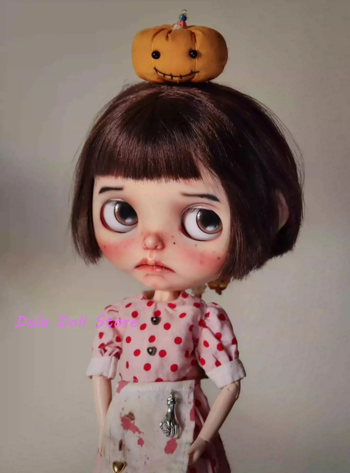 

Dula Doll Clothes Dress Polka dot pumpkin tea dyeing set Blythe ob24 ob22 Azone Licca ICY JerryB 1/6 Bjd Doll Accessories