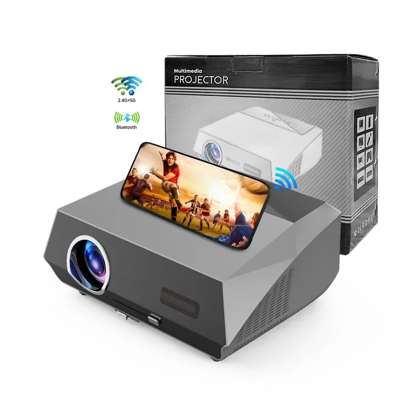 

New Wireless Projector With Wifi And Blue Tooth 1080p Projector 4k Supported 5g Projector For School