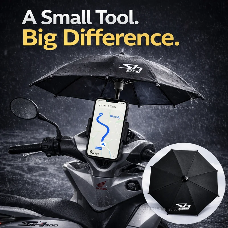 

For Honda SH300 Motorcycle Phone Umbrella Holder Waterproof Sunshade Anti Glare Rainproof Handlebar GPS Mount