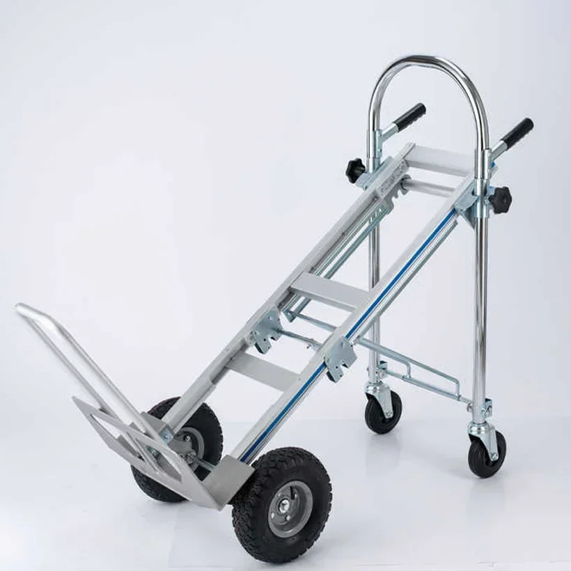 

Uni-Silent 250kgs Heavy Duty Utility Hand Truck 3 In 1 Industrial Foldable Push Cart 4 Wheels Platform Folding Trolley FHT250B