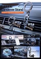 Magnetic Car Phone Holder 360degree Rotation Folding Bracket Support Stand for Universal Auto Phones Mounting Extension Arm