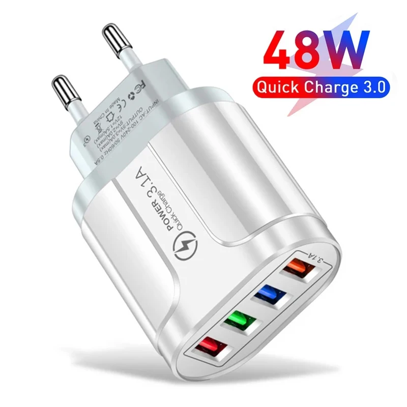 

USB Fast Charger Quick Charge 3.0 Universal Wall Mobile Phone Chargers US/EU Plug for iPhone Samsung charging Tablets charger