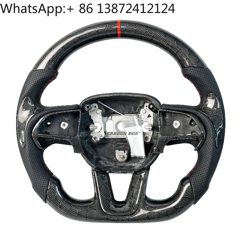 

Carbon Fiber Leather Steering Wheel Custom Patch Suitable for Dodge Charger Challenger Hellcat Charger Challenger Srt RT