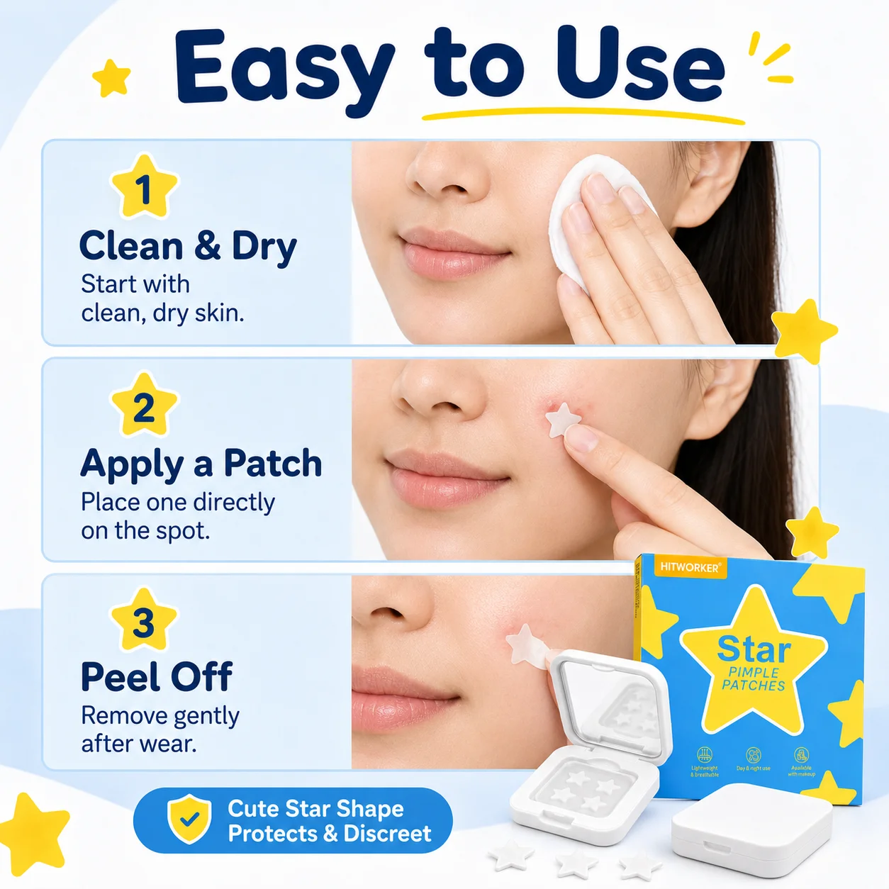 60PCS Star Shape Pimple Patche - Face Oil ulasan dan harga