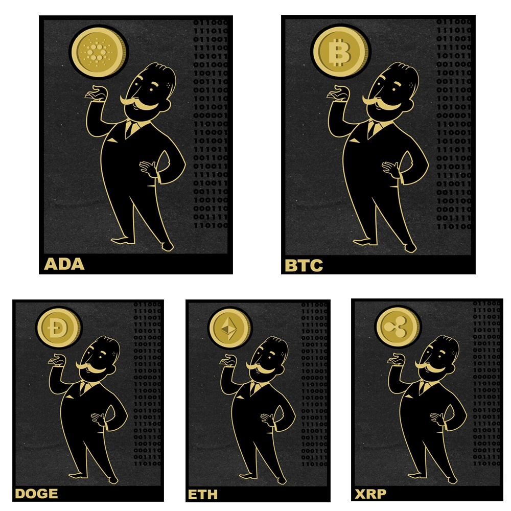 Modern Crypto Canvas Wall Art - Bitcoin Solana Decentraland Ethereum - Cryptocurrency Home Decor Prints for Living Room