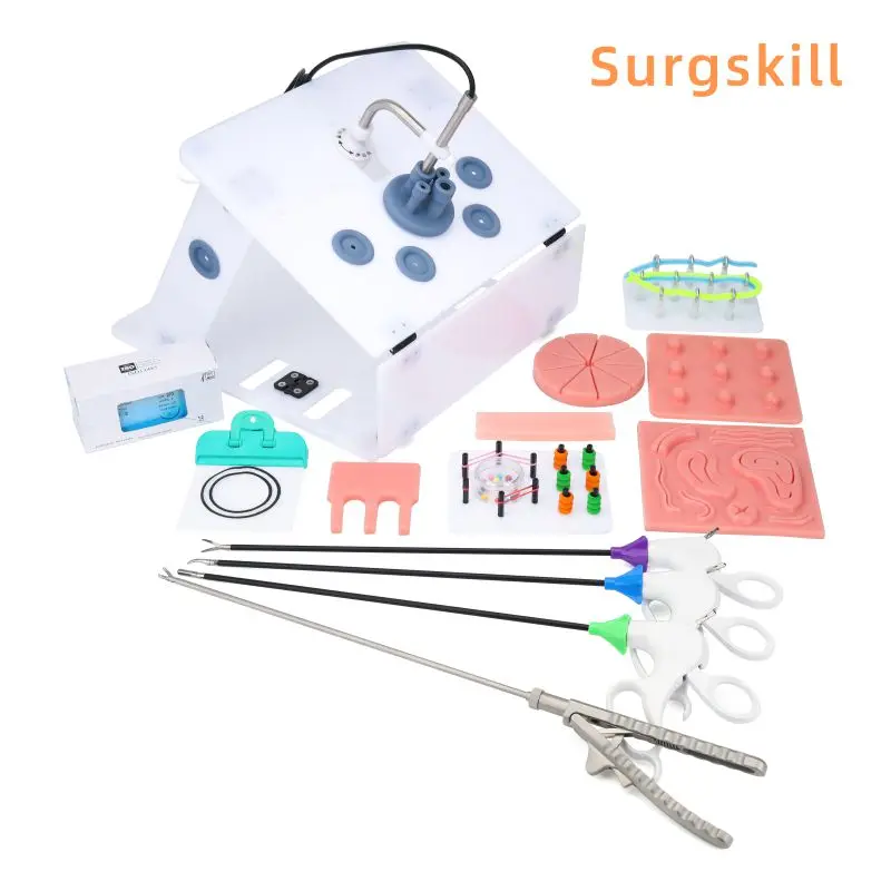 

FLS Single Port Laparoscopic Surgery Trainer Box Simulator Training 0 / 30 Degree HD Endoscope Camera with 4 Instruments