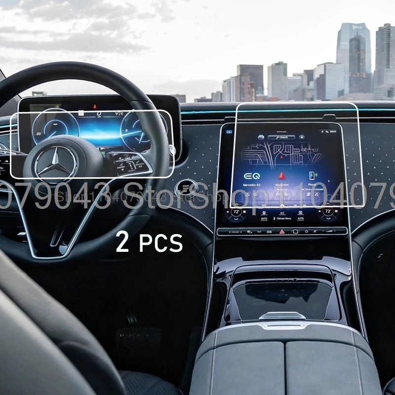 Tempered Glass Screen Protector For Mercedes-Benz EQS suv x296 2024 Car GPS Navigation and Instrument LCD Anti-scratch interior