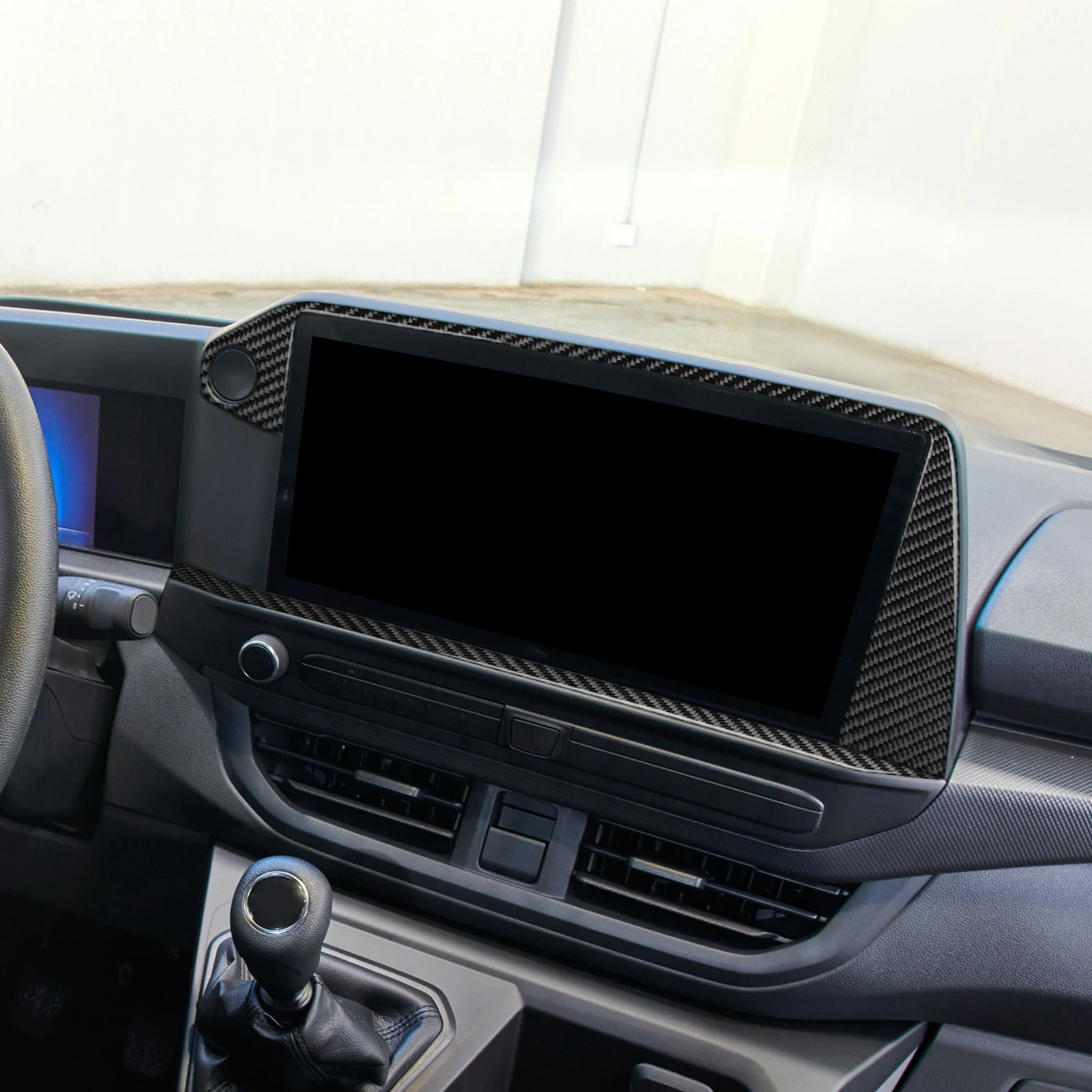 For Ford Transit Custom V700 2023-2026 Carbon Fiber Central Control Navigation Screen Panel Trim Set Car Accessories Sticker