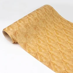 Natural Gold Wire Nanmu Wood Veneer Desktop Speaker Decorative Surface 58x250cm T0.25mm