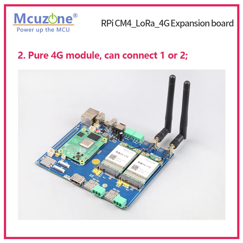 Raspberry Pi CM4_LoRa_4G Expansion board,Dual LoRa wireless module,Dual 4G LTE,NVME SSD supports system startup,CSI,DSI