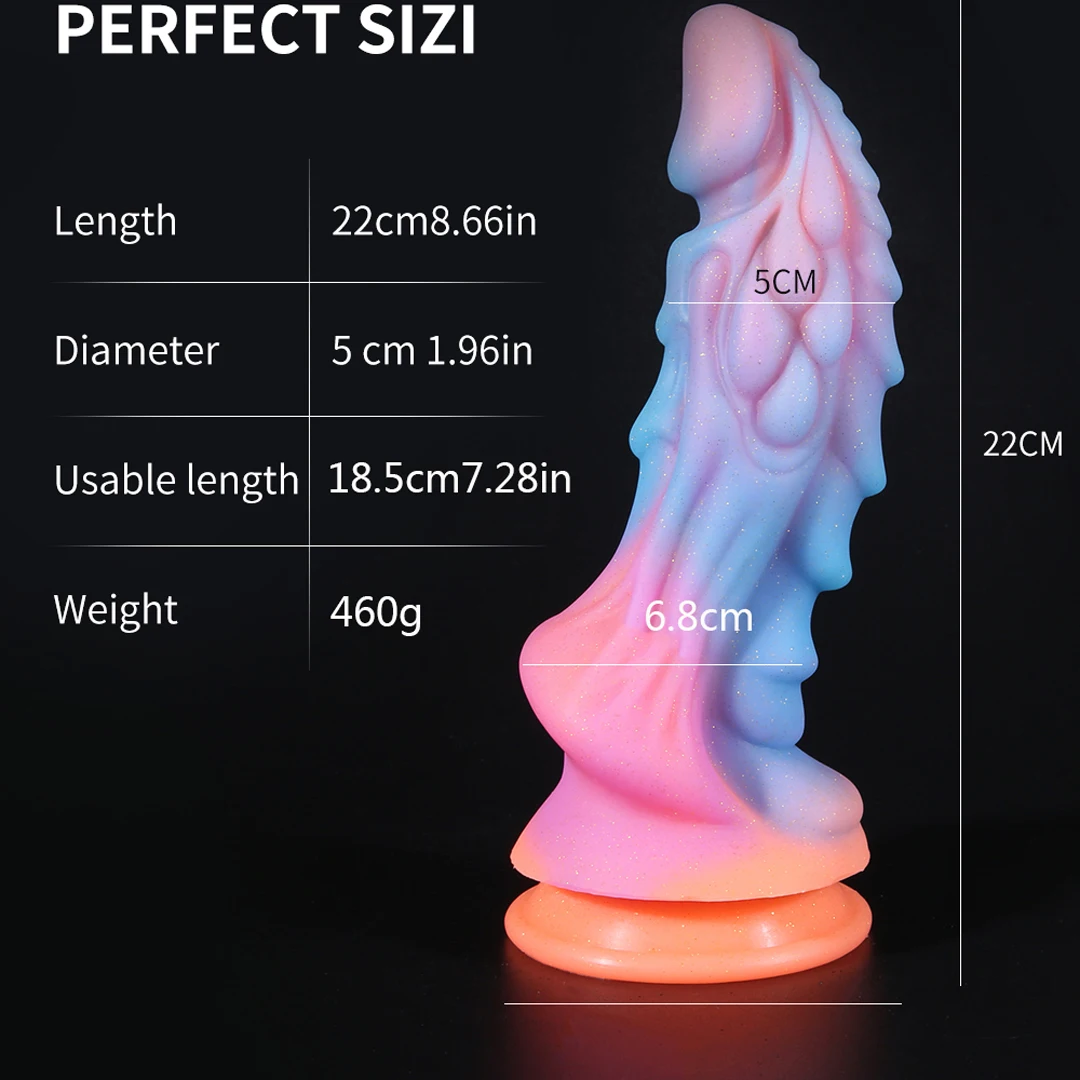 Nuovi vibratori luminosi colorati luminosi pene enorme punto G anale butt plug donne giocattoli a forma di drago mostro dildo con ventosa