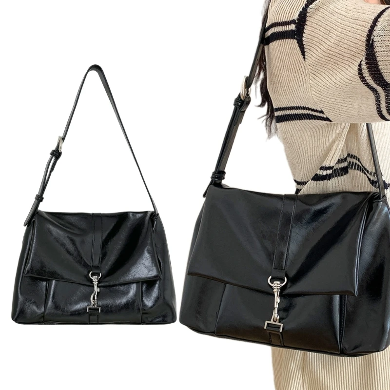 

PU Leather Shoulder Bag Large Capacity Underarm Bag Casual Shoulder Handbag Purse for Women Girl Dating Travel Work