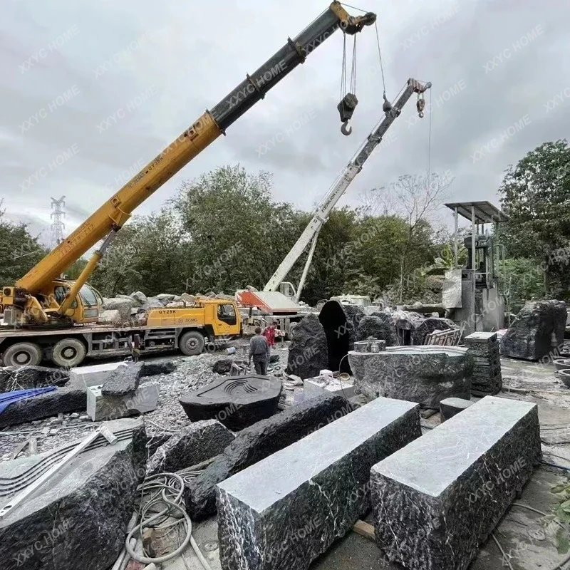 A15 حديقة حجر الجبل الأسود الطبيعي وعاء الماء الحجر الخام حديقة كبيرة العقارات المشهد المناظر الطبيعية الحجر #6