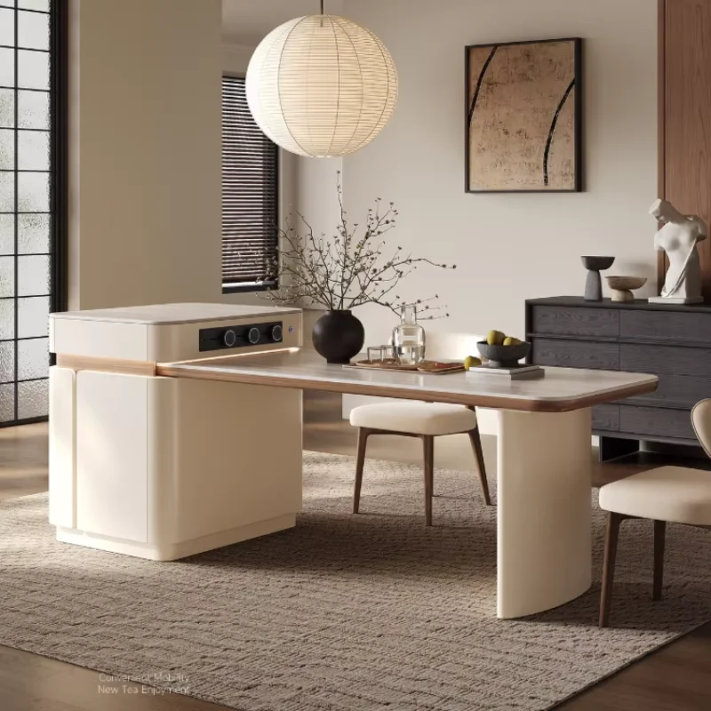 Adjustable Nordic Luxury Dining Tables Chairs Socket Island Kitchen Tables Extensible Modern Expandable Mesa Comedor Furniture
