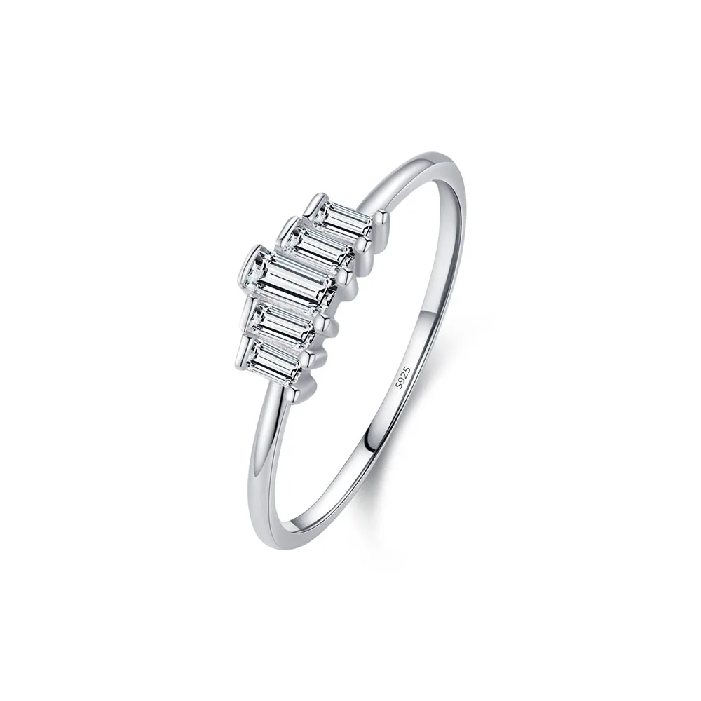 

Apexelle Brand Luxury Jewelry 925 Sterling Silver Rings For Women Clear Zircon Simple Finger Ring Trendy Jewelry