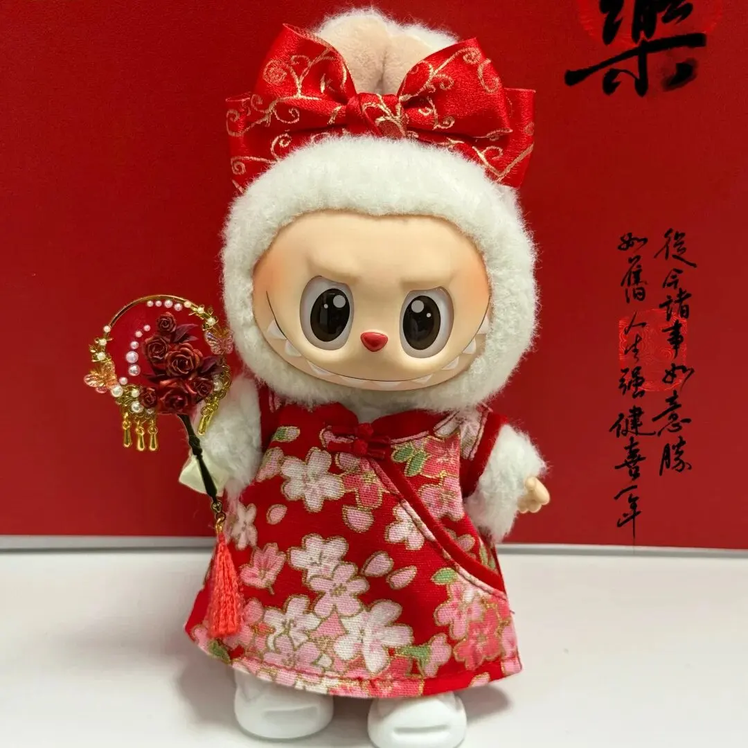 Per Labubu 3.0 Un pezzo Cheongsam Set di Moda Per Ropa Labubu Mini Vestiti per Bambole Accessori Alla Moda Classico Cheongsam Cinese