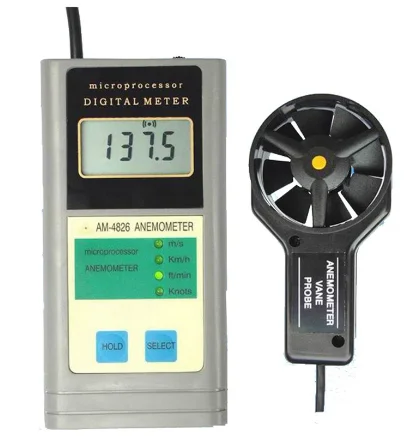 LANDTEK New AM-4826 Digital Anemometer Wind TesterSensor and Display AM4826