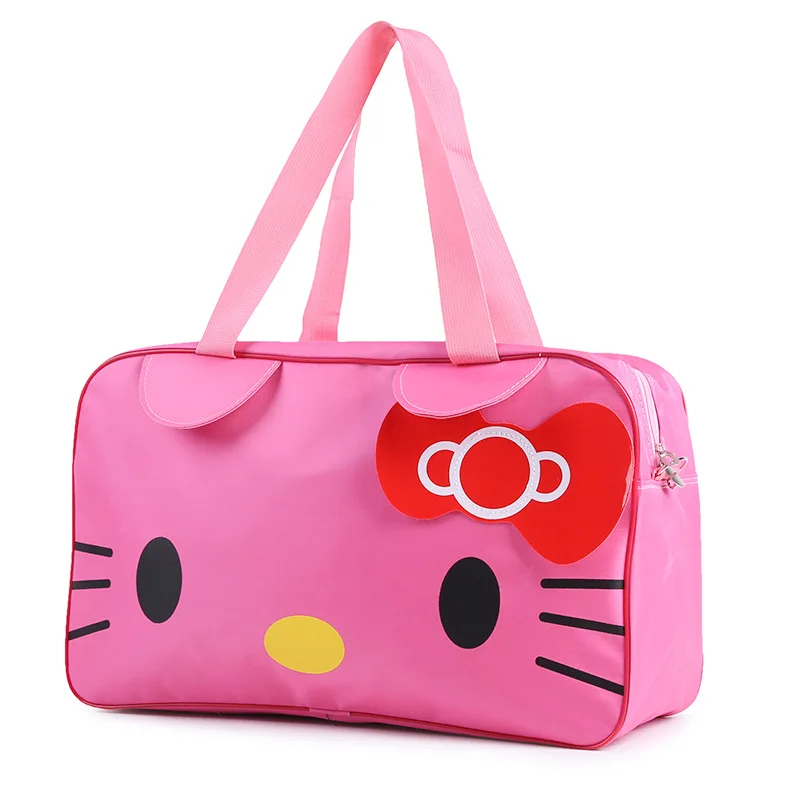 Sanrio กระเป๋าเป้สะพายหลังลายการ์ตูน Hello Kitty, ใหม่กระเป๋าเป้สะพายไหล่ข้างเดียวน่ารักทนทานต่อคราบขนาดใหญ่สำหรับเดินทาง