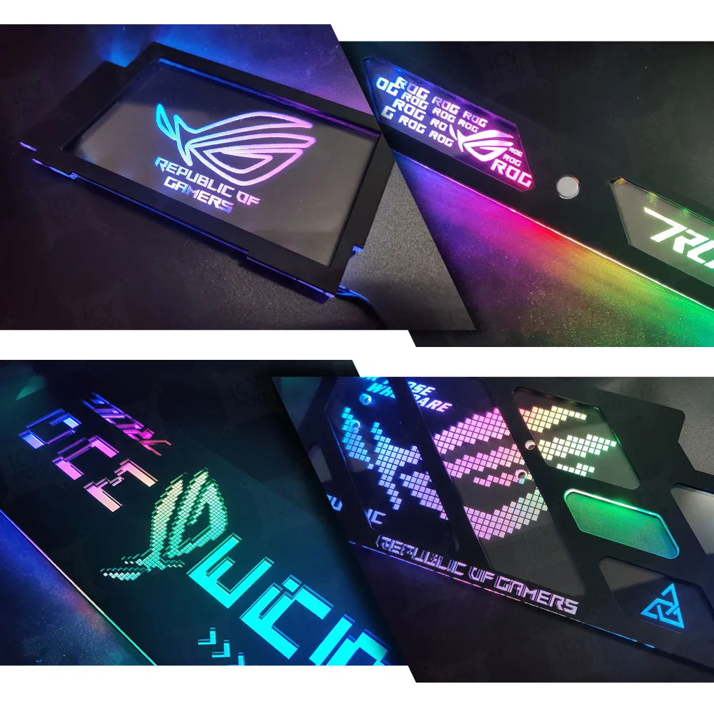 Imagem -04 - Rog Gr701 Chassi Rgb Painéis de Iluminação a Laser 2023 Novo Asus Hypeion Jogadores Personalizados Reequipamento Kit 5v Argb pc Case Mortalha Peças