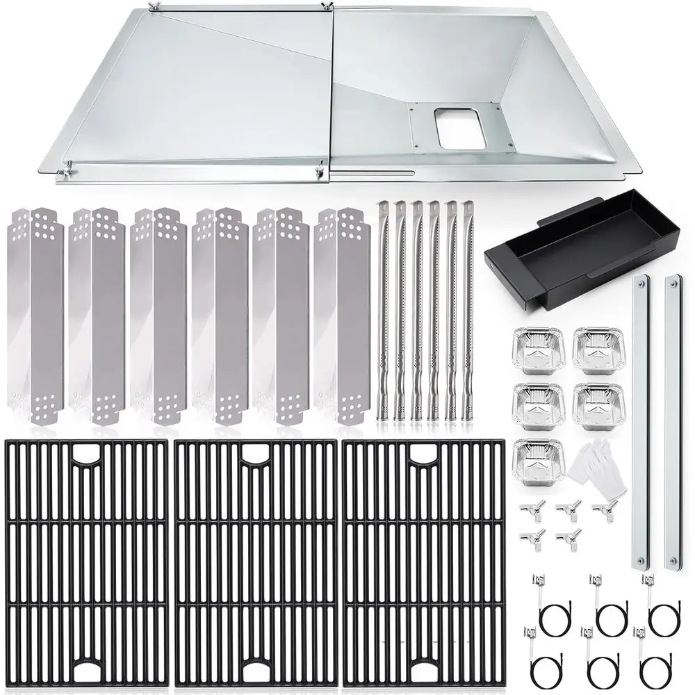 

Grease Tray Parts for 720-0896B, 720-0896, 720-0896C, Adjustable Gas Grill Drip Pan, Cooking Grid Grates, Heat Plates, Burner, I