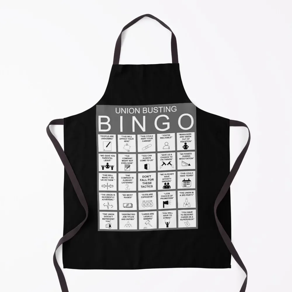 

Union Busting Bingo Card Apron professional hairdresser Kitchen Household Items Cute Kitchen Accessories Barber Apron