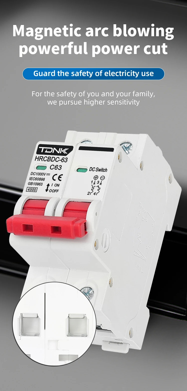2P DC 1000V Solar Mini Leistungsschalter für PV-System – Miniatur-Leistungsschalter DC MCB 6A-125A – Detail 6