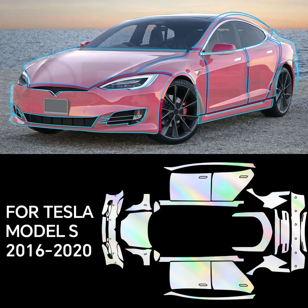 For Tesla Model S 2016-2020 TPU Paint Protection Film Body Sticker Anti-scratch Protective Transparent Car Accessories Kit
