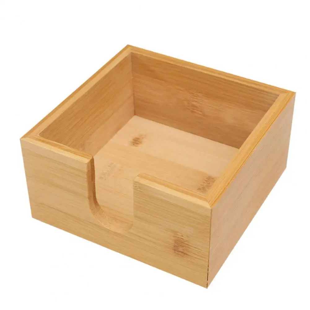 Side Opening Napkin Holder Bamboo Tissue Box Rustic Bamboo Countertop Tissue Holder Dinner Napkin Dispenser Heavy for Kitchen