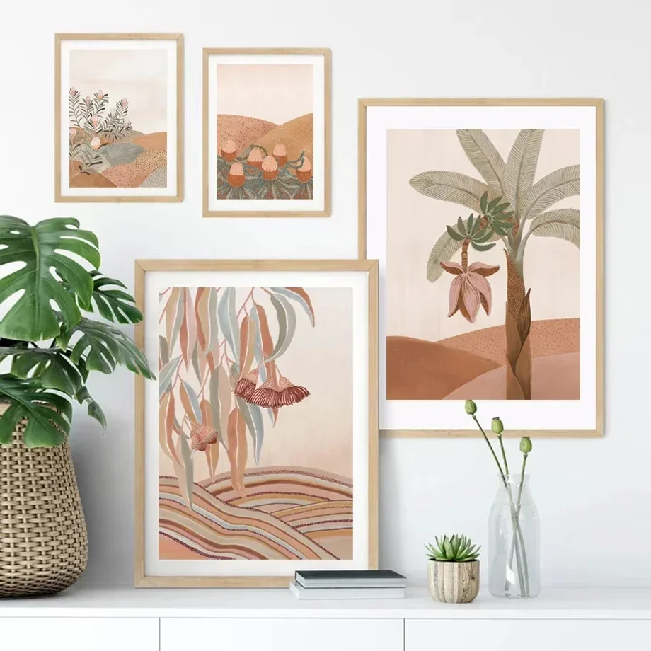 1pc frameless Canvas Painting Tropical Palm Coconut Tree Boho Abstract Landscape Posters And Prints Wall Art Canvas Painting Pla