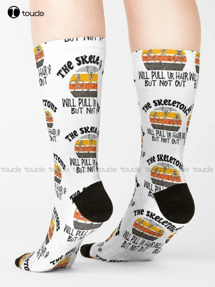 The Skeletons Will Pull Ur Hair Up But Not Out Socks Long Socks Personalized Custom 360° Digital Print Gift Harajuku Colorful