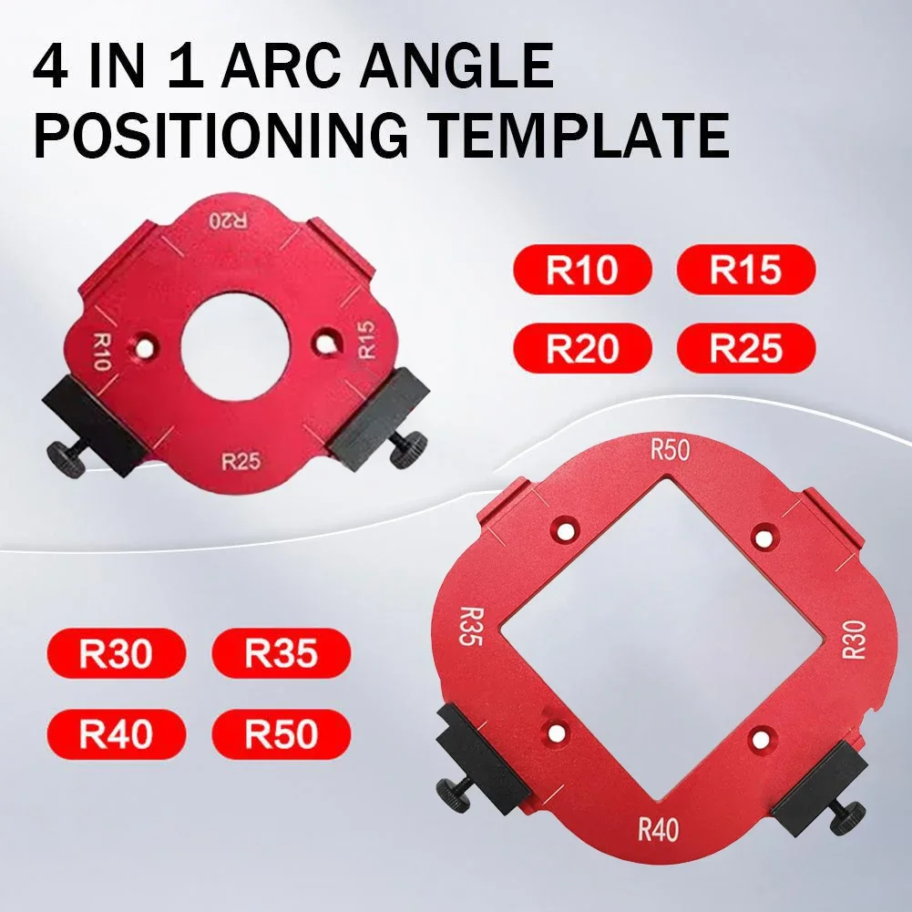 

1pc 4 In 1 Radius Jig Router Template Woodworking DIY Corner Radius Routing Guide Router Bit R30 R35 Carpenter Tool Power Tool