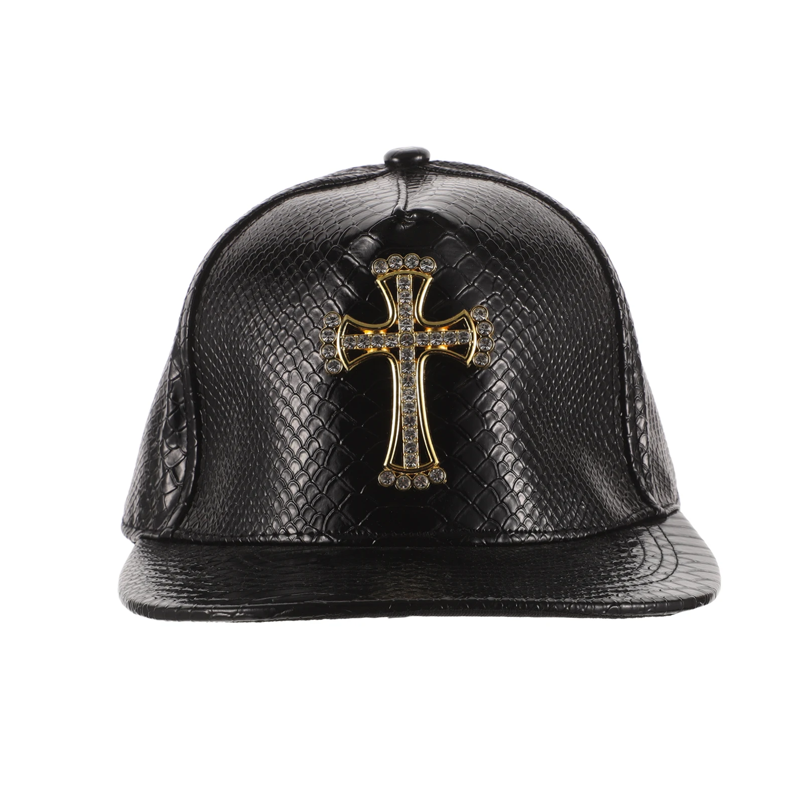 

Pattern Caps PU Hip Hop Cross Hat Women Men Fashion Pu Baseball Caps Flat Brim Sun Protection Trendy