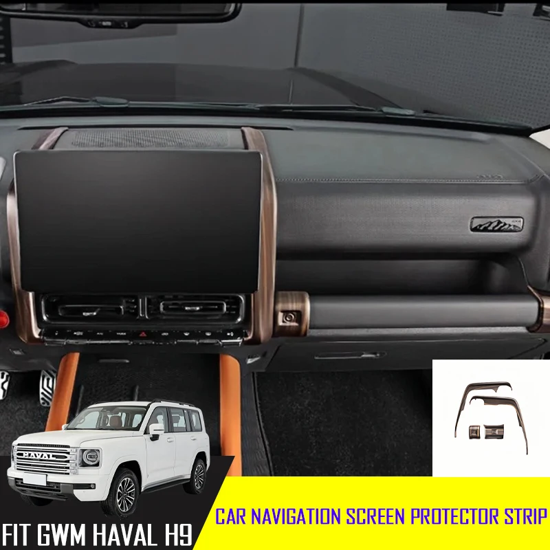 

Защитная пленка для экрана навигации с автоматическим центральным управлением, декоративная полоса, подходит для GWM Haval H9 2024-2025, деталь для украшения салона автомобиля