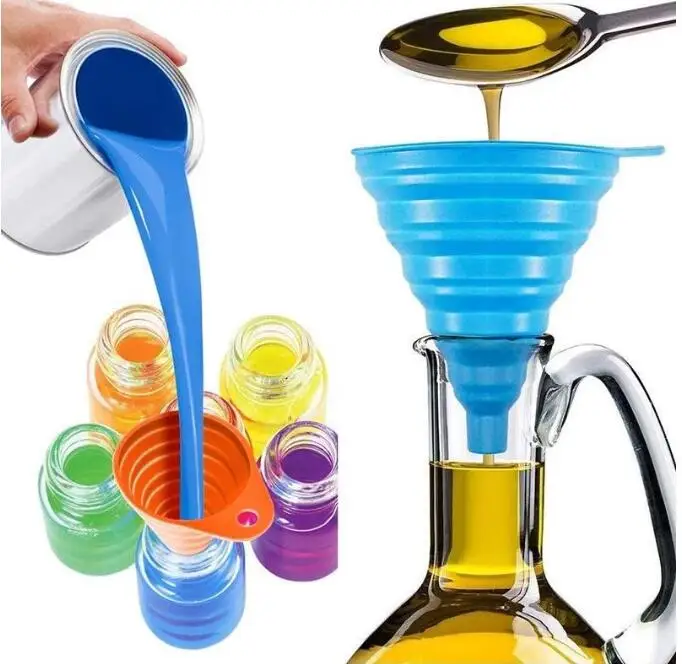 Foldable Car Engine Funnel Silicone Liquid Funnel Washer Fluid Change Portable Auto Engine Oil Change Funnel Car Accessories