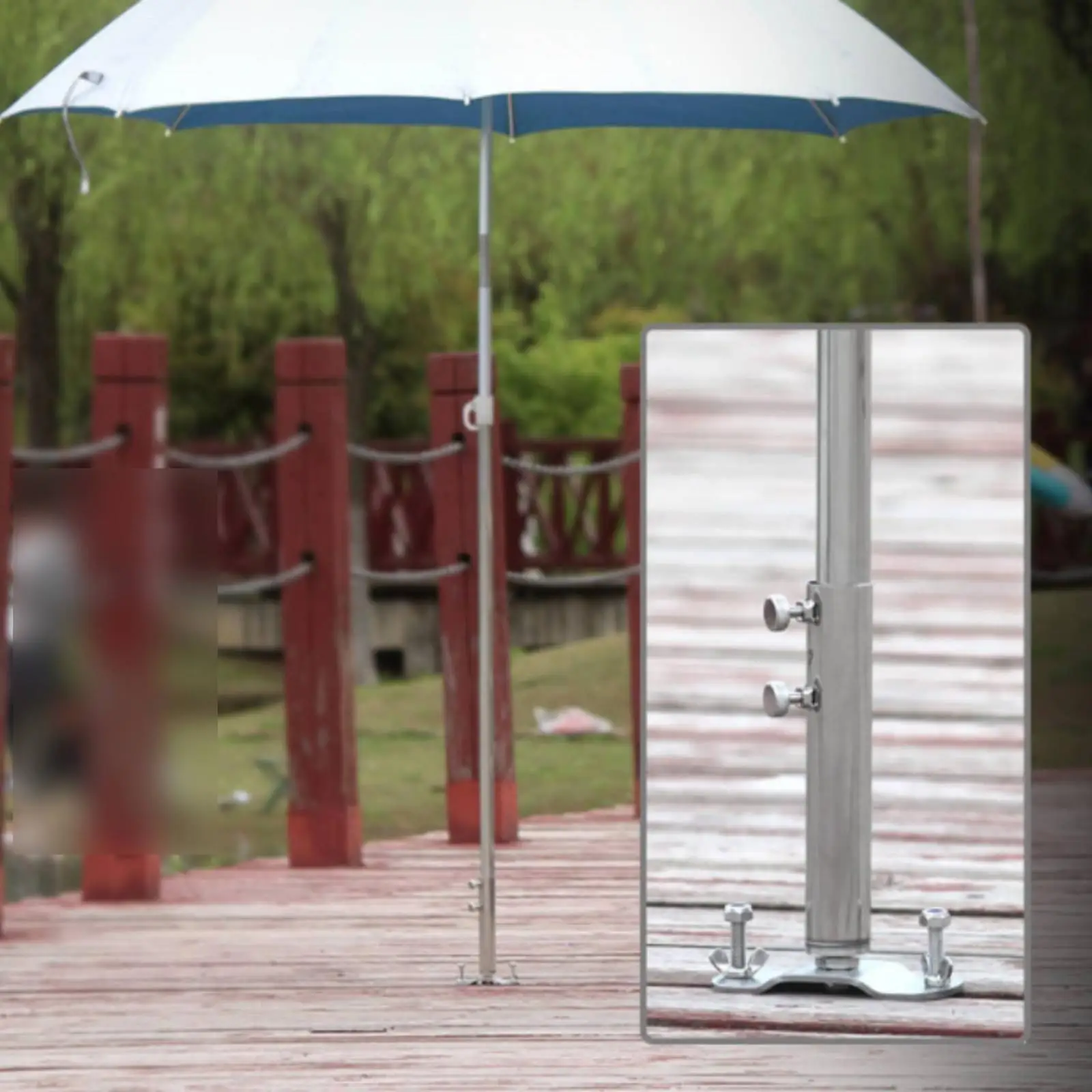 Fishing Umbrella Holder Adjustable Umbrella Holder with Clamp Rust Resistant Hardware for Anglers, Boat Deck, Dock