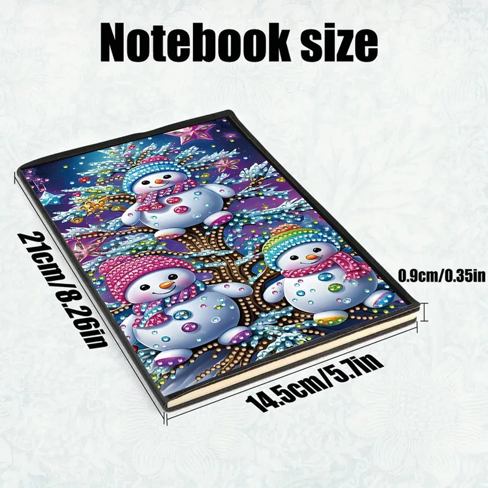 

50-Page A5 Christmas Snowman Diamond Painting Notebook for Adult Holiday Gift