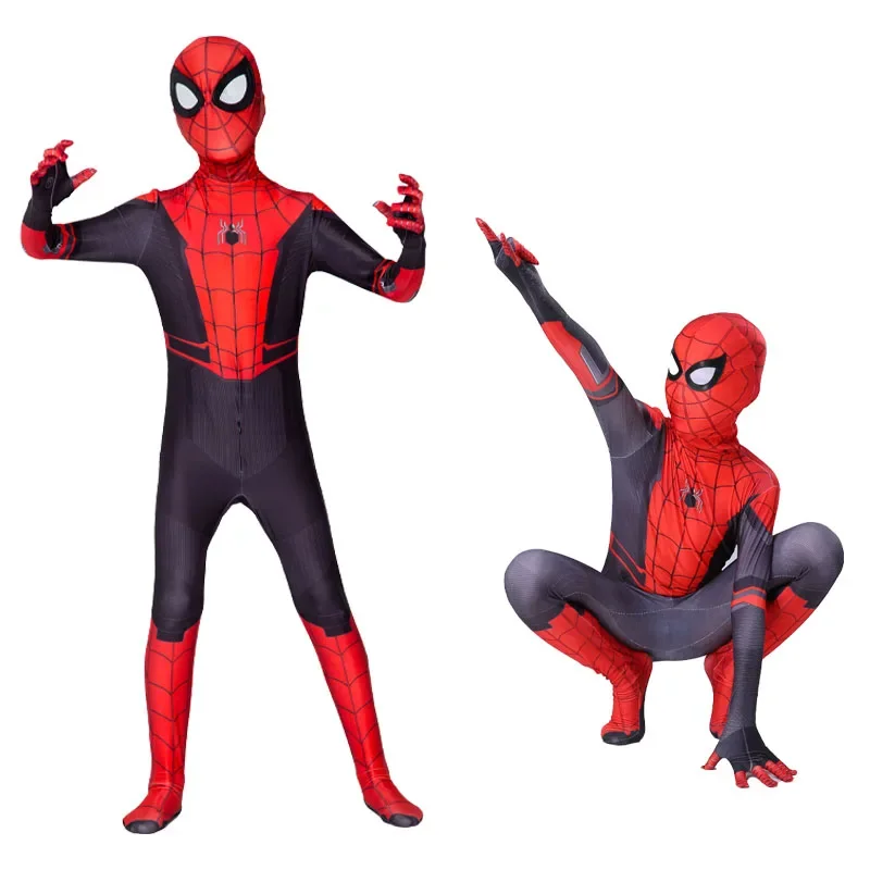 Jongens Meisjes Spiderman Cosplay Kostuums voor Kerstmis Halloween Superheld Miles Morales Spider Man Zentai Bodysuit Jumpsuit