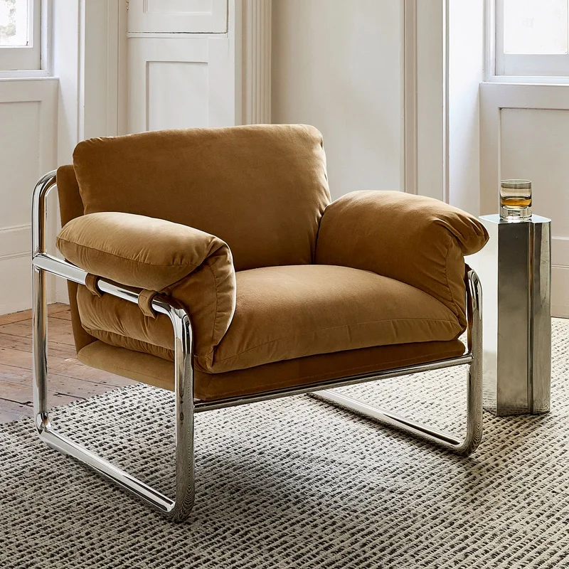 Modern Living Room Chairs Comfortable Backrest Armchairs Relaxing Lounges Chair Vintage Individual Lazy Sofa Elegant Furniture