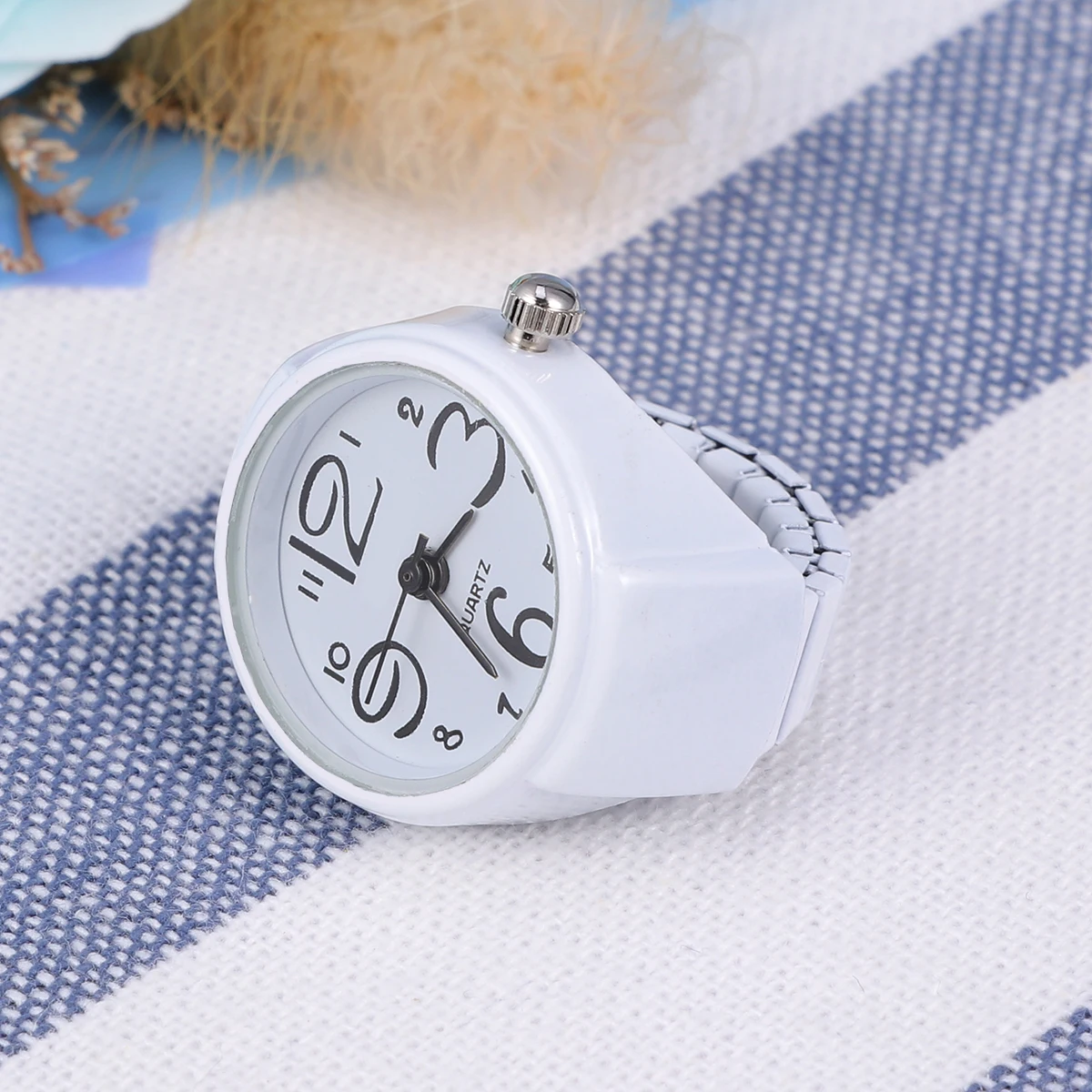 

The Ring Watch Watches for Rings Flash Finger Teenager Mens Fashion White